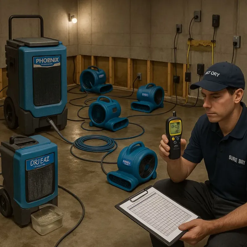 Structural Drying and Dehumidification process in Ritzville, WA